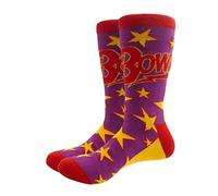 DAVID BOWIE Unisex Adult Stars Infill Socks (7 UK-11 UK) (Purple/Yellow/Red)