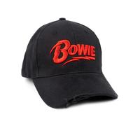 David Bowie Unisex Black Logo Adjustable Curved Peak Cap (One Size)