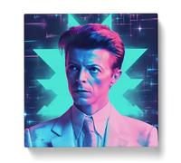 David Bowie Vaporwave Canvas Wall Art Print 20x20 Inch