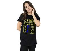 David Bowie Women's 90s Frame Boyfriend Fit T-Shirt Black Medium