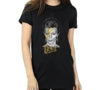 David Bowie Women's Aladdin Sane Gold Bolt Boyfriend Fit T-Shirt