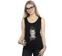David Bowie Women's Aladdin Sane Gold Bolt Vest Black Medium