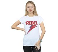 David Bowie Women's Distressed Rebel T-Shirt White Small