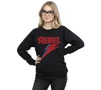 David Bowie Women's Distressed Rebel Sweatshirt in Black | Size: Medium David Bowie Black M