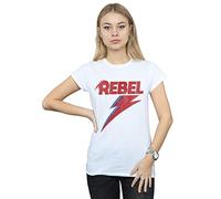David Bowie Women's Distressed Rebel T-Shirt White Large