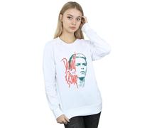 David Bowie Women's Mono Stare Sweatshirt in White | Size: Large David Bowie White L