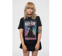 David Bowie Women's Moonage 11 Fade Skinny Fit T-Shirt in Black | Size: Small David Bowie Black S