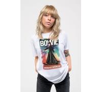 David Bowie Women's Moonage 11 Fade Skinny Fit T-Shirt in White | Size: Medium David Bowie White M