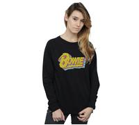 David Bowie Women's Moonlight 90s Logo Sweatshirt in Black | Size: XL David Bowie Black XL