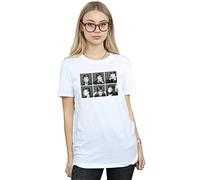 David Bowie Women's Photo Collage Boyfriend Fit T-Shirt White Medium