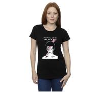 David Bowie Women's Pink Flash Cotton T-Shirt in Black | Size: XL David Bowie Black XL