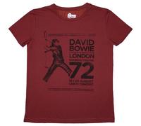 David Bowie Women's Rainbow Theatre T-Shirt in Red | Size: XL David Bowie Red XL