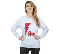 David Bowie Women's Red Bolt Sweatshirt in Grey | Size: Medium David Bowie Grey M