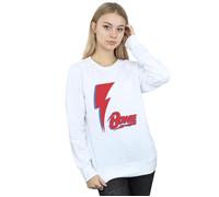 David Bowie Women's Red Bolt Sweatshirt in White | Size: Small David Bowie White S