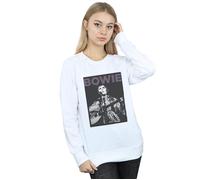 David Bowie Women's Rock Poster Sweatshirt in White | Size: Medium David Bowie White M