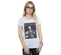 David Bowie Women's Rock Poster T-Shirt Sport Grey Large