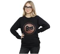 David Bowie Women's Rose Gold Circle Sweatshirt in Black | Size: Large David Bowie Black L