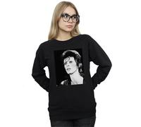 David Bowie Women's Ziggy Looking Sweatshirt in Black | Size: Small David Bowie Black S