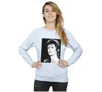 David Bowie Women's Ziggy Looking Sweatshirt in Grey | Size: Small David Bowie Grey S