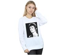 David Bowie Women's Ziggy Looking Sweatshirt in White | Size: XL David Bowie White XL