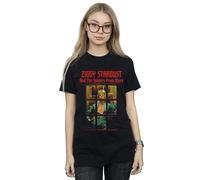 David Bowie Women's Ziggy Stardust Spider Cotton Boyfriend T-Shirt in Black | Size: 3XL David Bowie Black 3XL