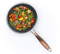 David Burke GeoClad Ceramic Hybrid Non-Stick 8" Fry Pan - Stainless Steel Sear Surface, Geometric Pattern, Tri-Ply Clad Body, PFOA-Free, Dk Gray/Copper
