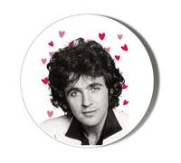 DAVID ESSEX BLACK AND WHITE POSE WITH HEARTS - 58mm Large Badge