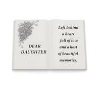David Fischhoff 3D Graveside Memorial Rose White Book Ornament - Daughter David Fischhoff White