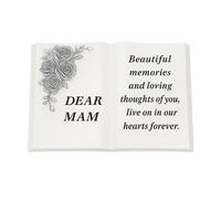 David Fischhoff 3D Graveside Memorial Rose White Book Ornament - Mam David Fischhoff White