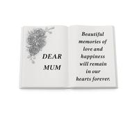 David Fischhoff 3D Graveside Memorial Rose White Book Ornament - Mum David Fischhoff White