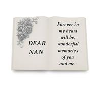 David Fischhoff 3D Graveside Memorial Rose White Book Ornament - Nan David Fischhoff White