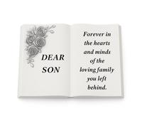 David Fischhoff 3D Graveside Memorial Rose White Book Ornament - Son David Fischhoff White