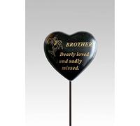 David Fischhoff Black & Gold Lily Heart Memorial Stick - Graveside Plaque Spike Tribute (Brother)