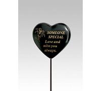David Fischhoff Black & Gold Lily Heart Memorial Stick - Graveside Plaque Spike Tribute (Someone Special)