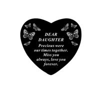 David Fischhoff Black Graveside Memorial Butterfly Heart Ornament Plaque - Daughter David Fischhoff Black