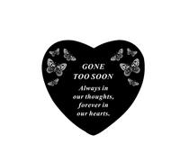 David Fischhoff Black Graveside Memorial Butterfly Heart Ornament Plaque Gone Too Soon David Fischhoff Black