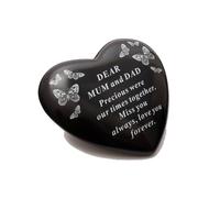 David Fischhoff Black Graveside Memorial Butterfly Heart Ornament Plaque - Mum & Dad David Fischhoff Black