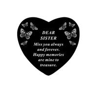 David Fischhoff Black Graveside Memorial Butterfly Heart Ornament Plaque - Sister David Fischhoff Black
