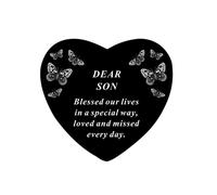 David Fischhoff Black Graveside Memorial Butterfly Heart Ornament Plaque - Son David Fischhoff Black