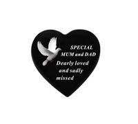 David Fischhoff Black Graveside Memorial Decal Dove Heart Ornament Plaque Mum & Dad David Fischhoff Black