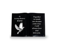 David Fischhoff Black Memorial Grave Dove Book Ornament - Wife David Fischhoff Black