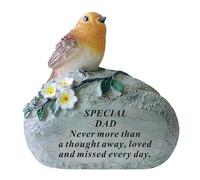 David Fischhoff Dad Robin Memorial Graveside Ornament on Stone Bereavement Gift for Loss of Dad Special Dad Graveside Garden Remembrance Decoration Loved and Missed Every Day