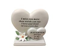 David Fischhoff Daughter Double Heart Plaque, Poly Resin, Cream, 17.5 x 5.5 x 19 cm