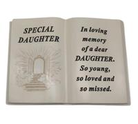 David Fischhoff Daughter Memorial Book Ornament Stairway to Heaven Graveside Memorial Plaque