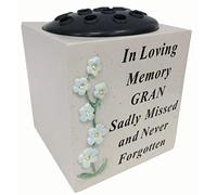 David Fischhoff Gran Forget Me Not Rose Bowl, Weatherproof - for Graveside Flower Arrangements, 14 X 15 Cm