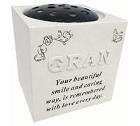David Fischhoff Gran Raised Letter Rose Bowl with Diamante Decoration, Weatherproof - for Graveside Flower Arrangements, 14 X 15 Cm