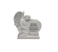 David Fischhoff Graveside Memorial Angel Heart Ornament Plaque -Grandma in Cream David Fischhoff Cream