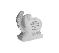 David Fischhoff Graveside Memorial Angel Heart Ornament Plaque -Mum & Dad in Cream David Fischhoff Cream