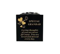 David Fischhoff Graveside Memorial Black & Gold Rose Bowl with Hearts - Special Grandad