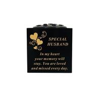 David Fischhoff Graveside Memorial Black & Gold Rose Bowl with Hearts - Special Husband